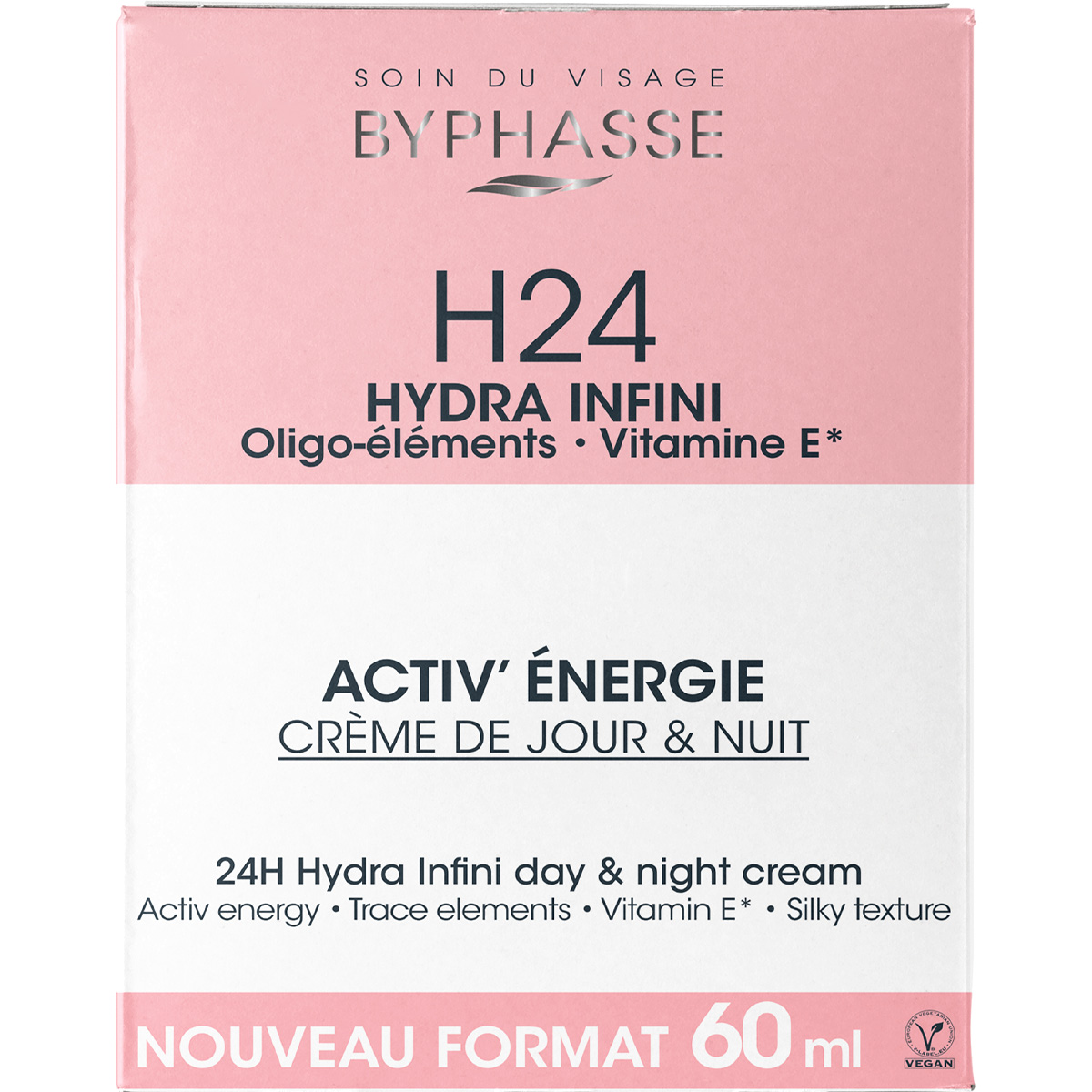 Crème de jour & nuit H24 Oligo-éléments Vitamine E Byphasse 60ml