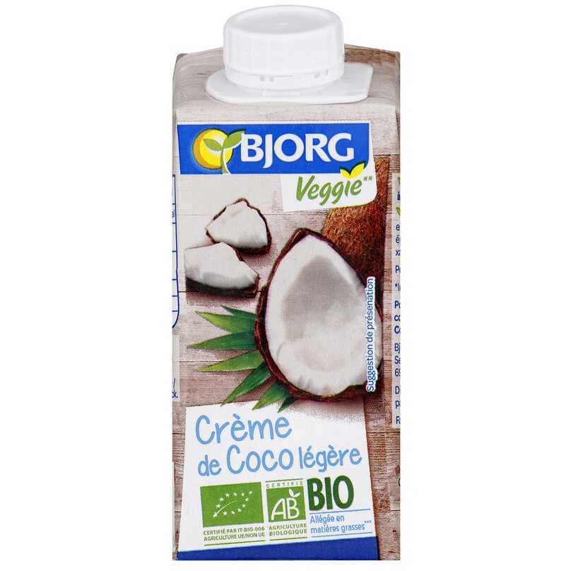 Crème de coco légère 200ml - Bjorg