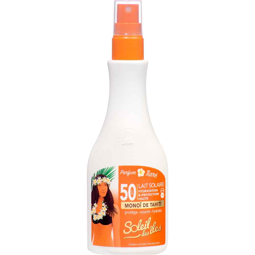 Lait protecteur en spray SPF 50 - Monoï - Parfum des îles - 150 ml