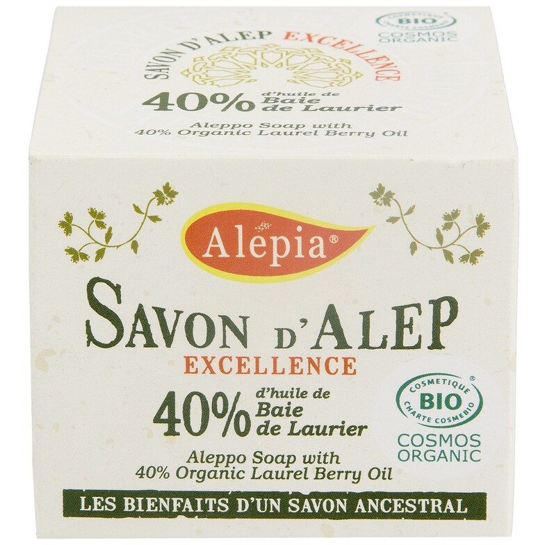 Savon d'Alep Excellence bio - 40% d'huile de baie de laurier -  Visage, corps & cheveux - 200 g