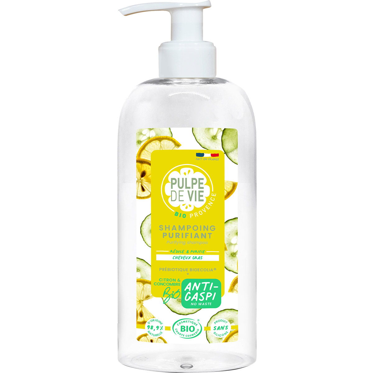 Shampoing rééquilibrant - Citron & concombre - Cheveux gras - 400 ml