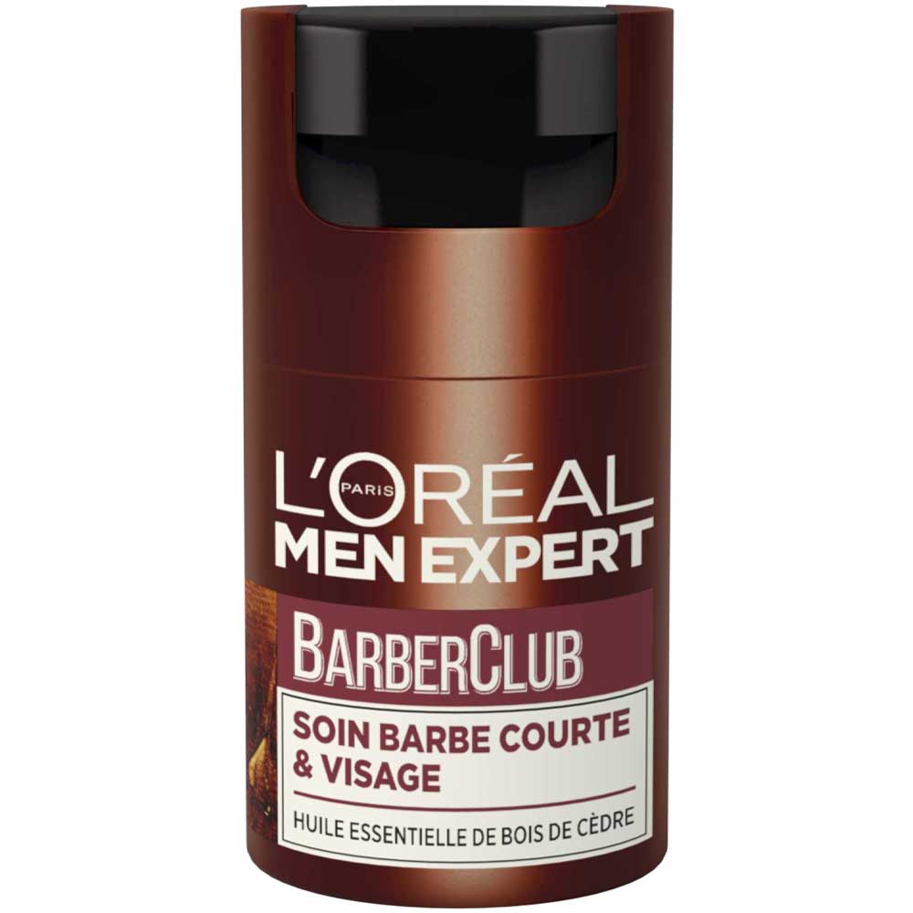 Soin hydratant - Men Expert Barber Club - Bois de cèdre - Barbe courte & visage - Homme - 50 ml