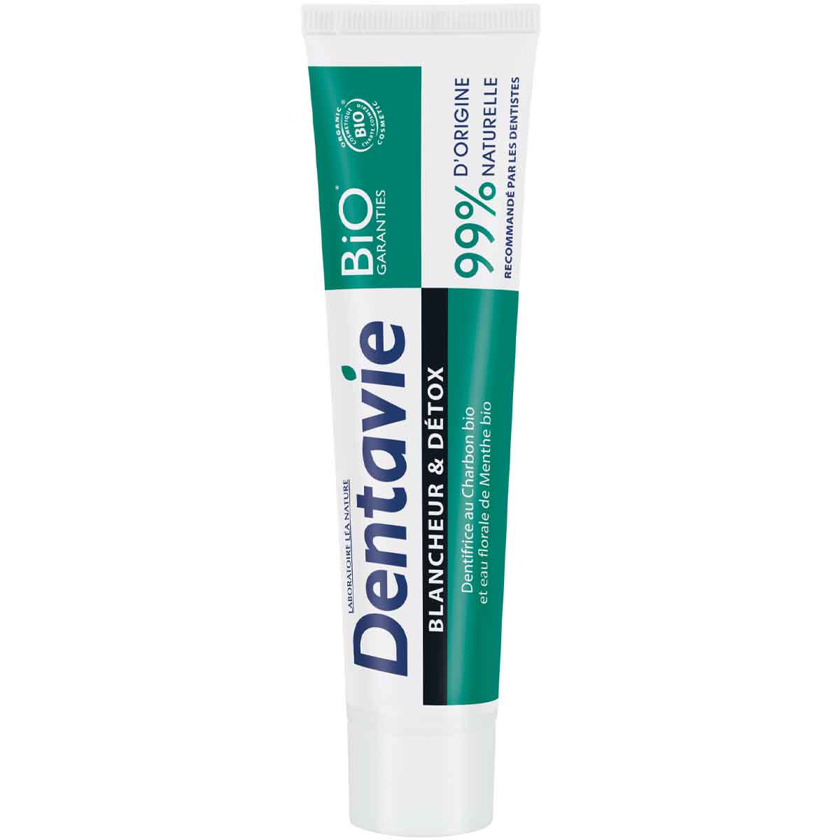 Dentifrice blancheur & détox bio - Charbon & eau florale de menthe - 75 ml