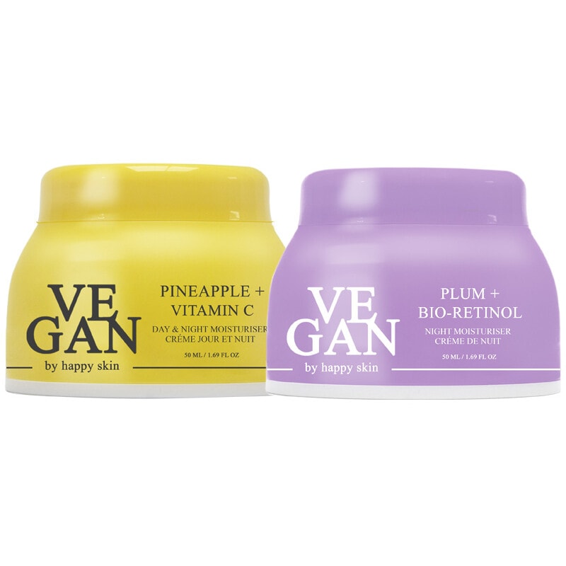 Crèmes raffermissantes & illuminatrices - Rétinol & vitamine C - Jour & nuit - Visage - 2 x 50 ml