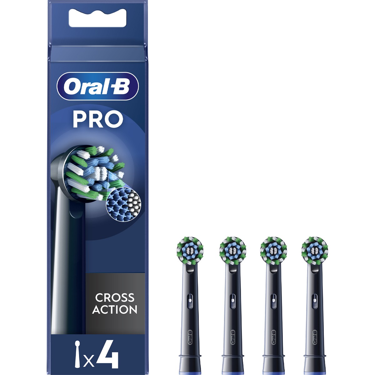 Lot de 4 brossettes de rechange - Cross Action - Noir