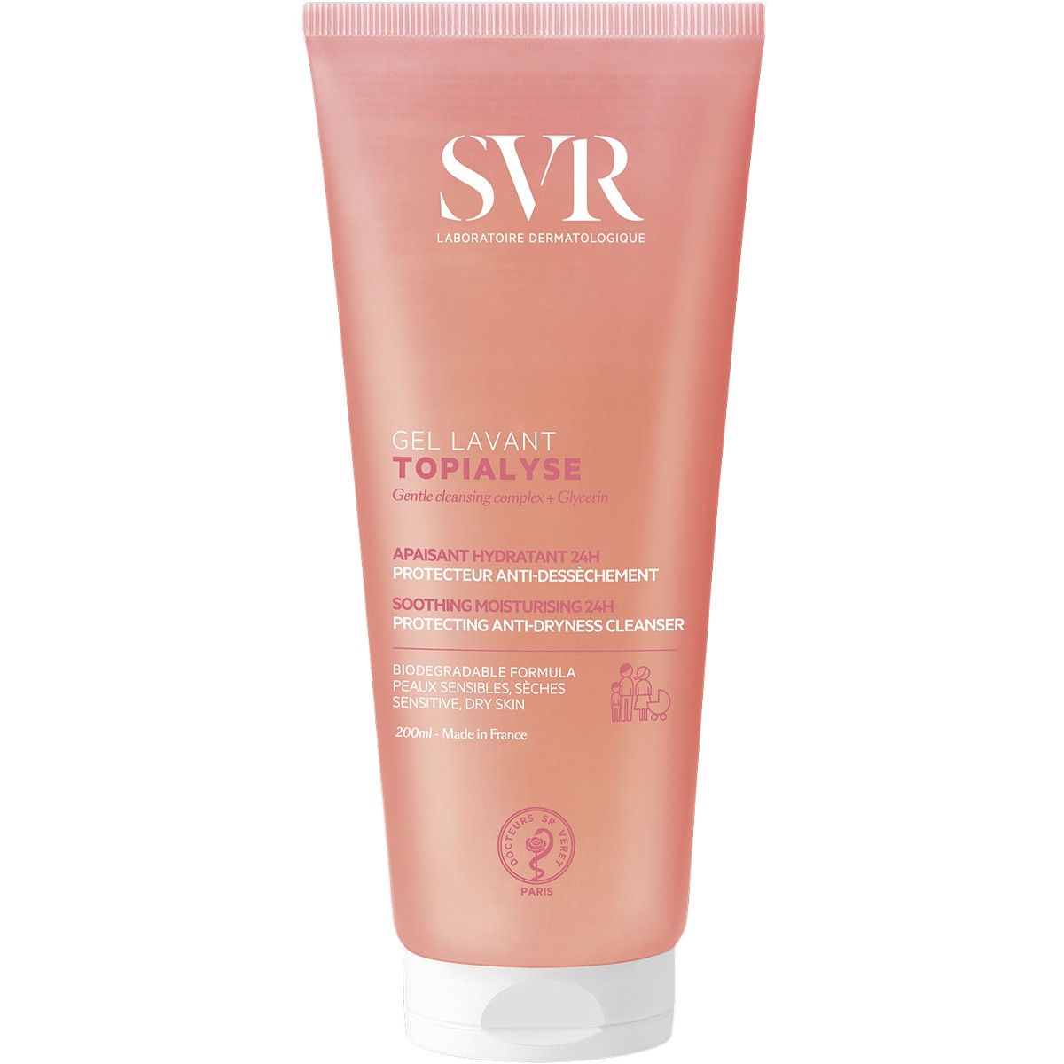 Gel lavant apaisant & hydratant - Topialyse - Peaux sensibles à sèches - Corps - 200 ml