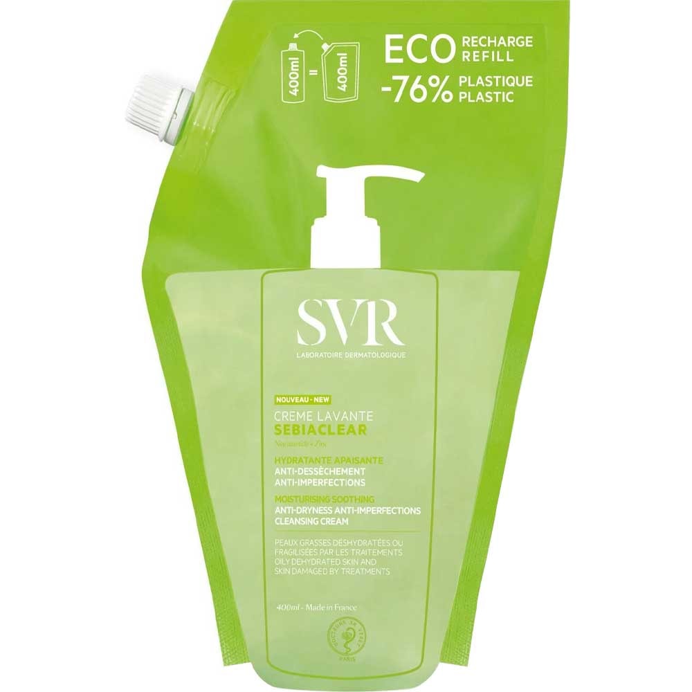 Recharge de crème nettoyante - Sebiaclear - Peaux grasses déshydratées ou fragilisées - 400 ml