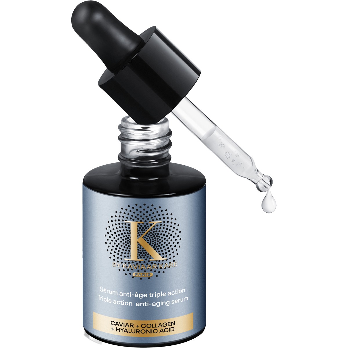 Sérum anti-âge triple action - Caviar, acide hyaluronique & collagène - 30 ml