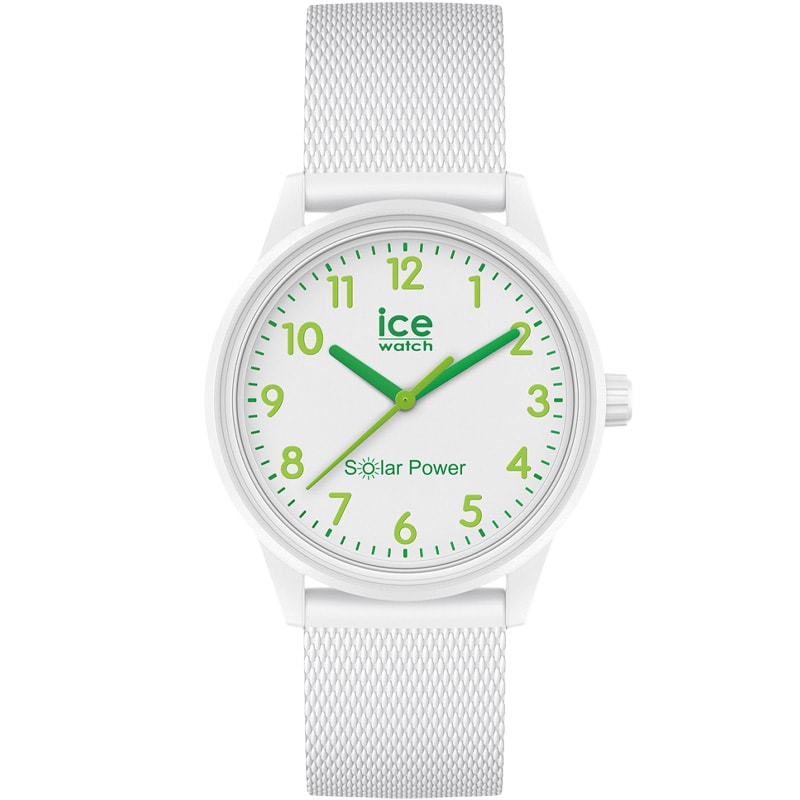 Montre solaire en silicone - ICE Solar Power - Nature Numbers - Small - Blanc