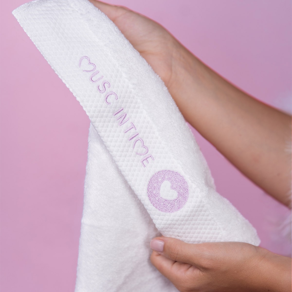 Coffret de serviettes intimes - Rose & blanc - 2 unités