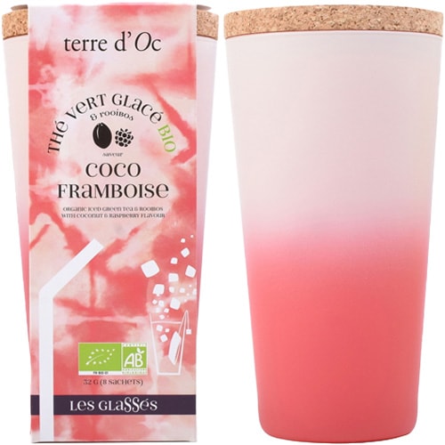 Thé vert glacé bio - Coco & framboise - Verre & mousselines - 32 g