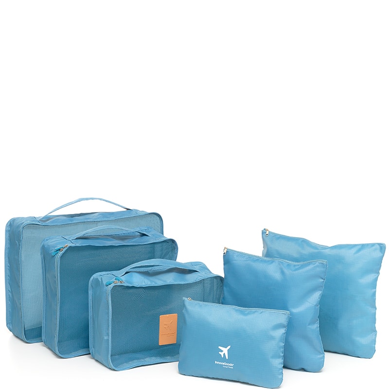Ensemble de sacs de rangement pour bagage - Bleu - 6 Pièces