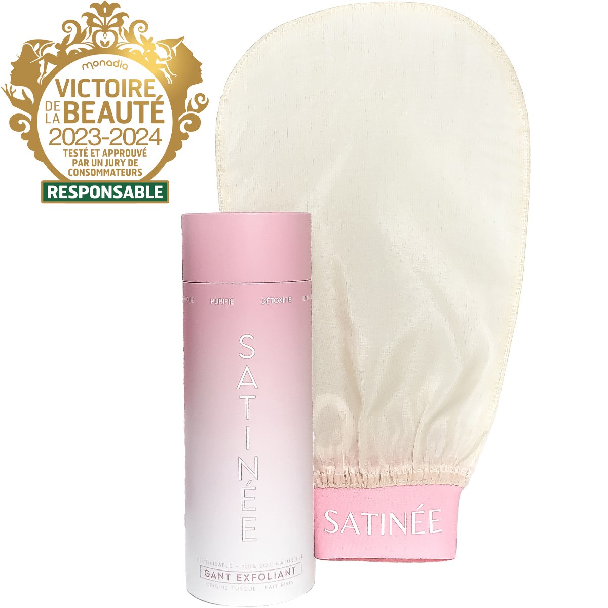 Gant exfoliant en soie - Rose - Corps