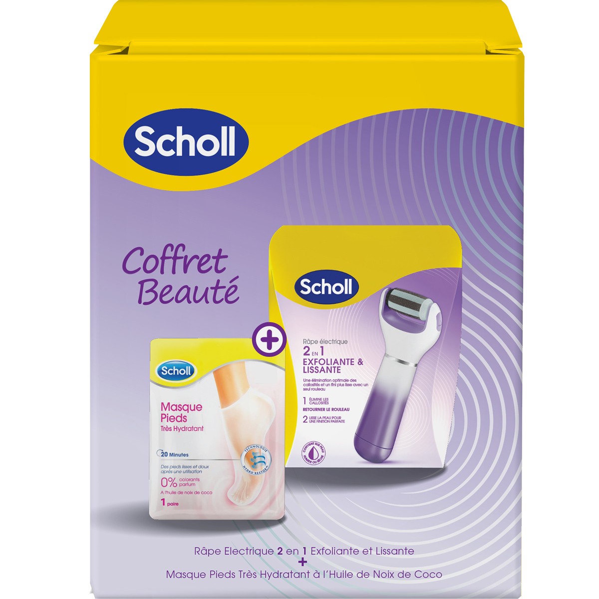 Coffret râpe électrique & masque hydratant - Pieds - 2 produits