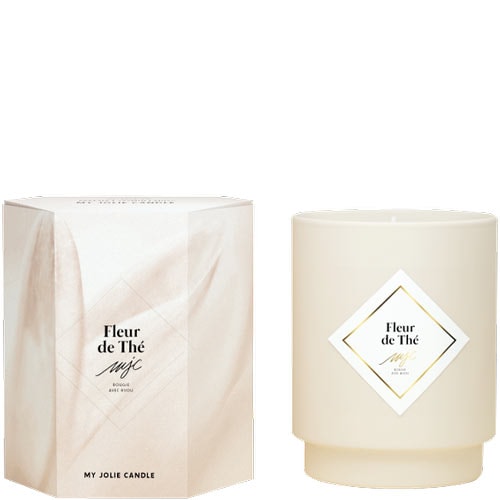 Bougie parfumée - Fleur de thé - Collier acier inoxydable argenté - 250 g