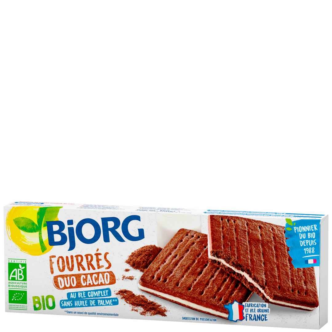 Biscuits bio fourrés au duo de cacao - 14 x 150 g