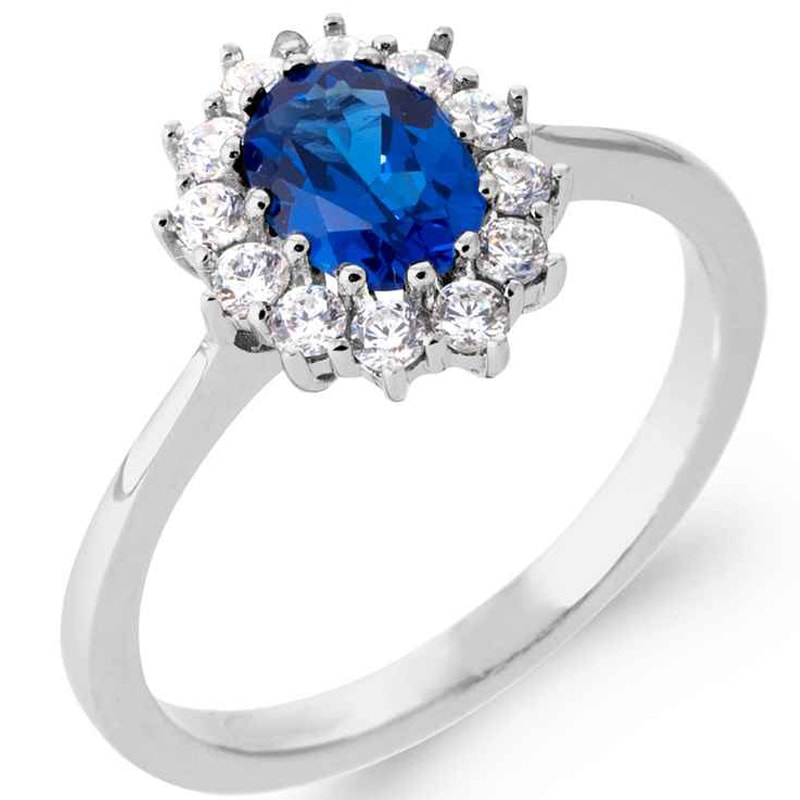 Bague - Argent 925/1000 rhodié & oxyde de zirconium 