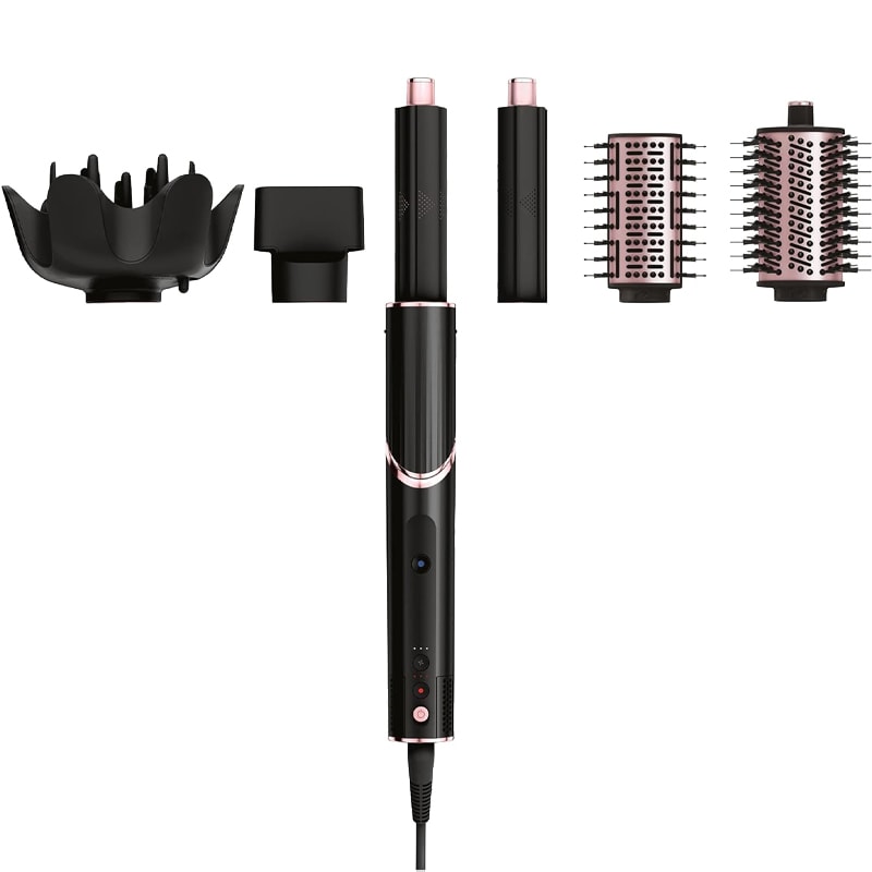 Styler & sèche-cheveux 5-en-1 - FlexStyle - Noir & or rose
