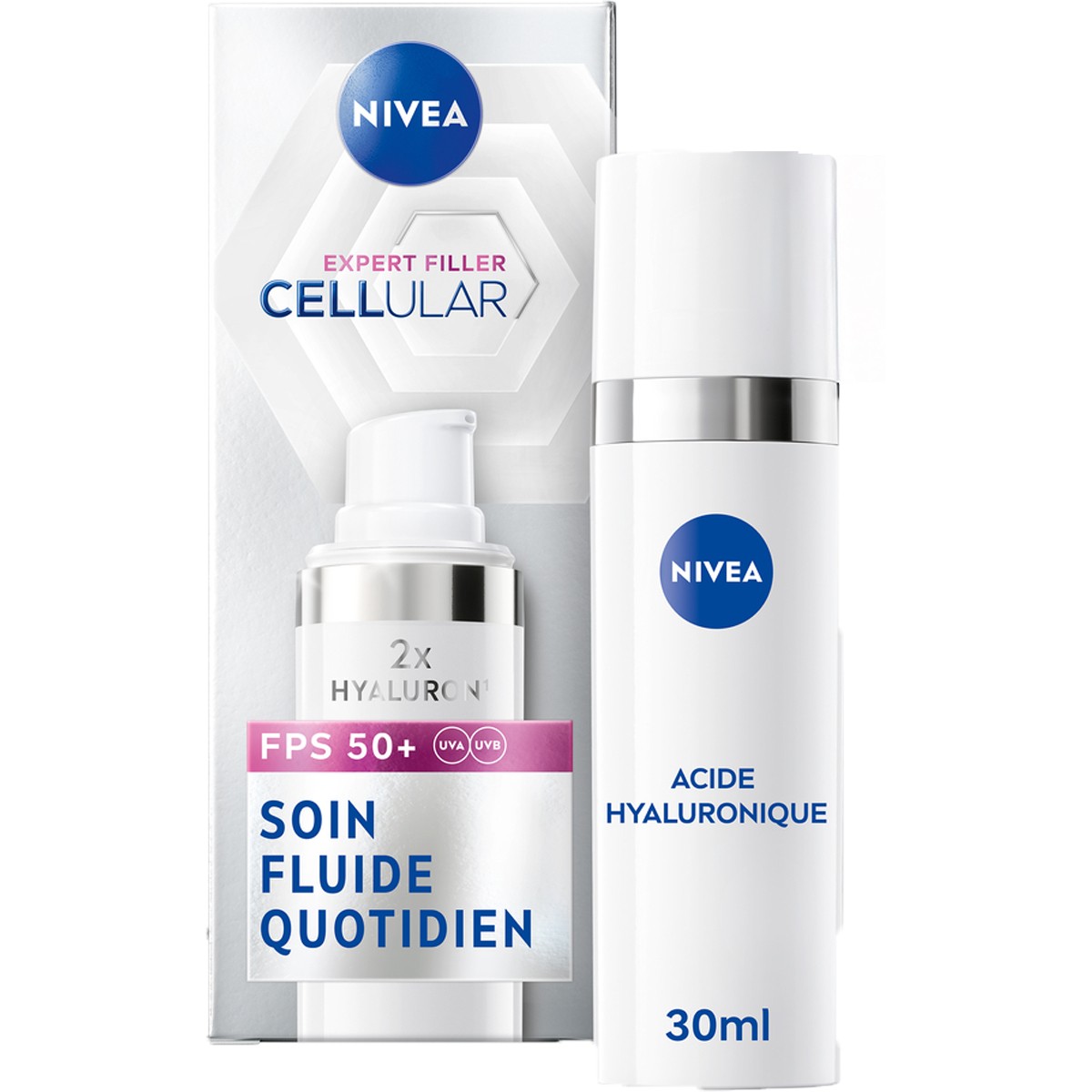 Soin fluide anti UV SPF 50+ - Cellular Expert Filler - Acide hyaluronique - Visage - 30 ml