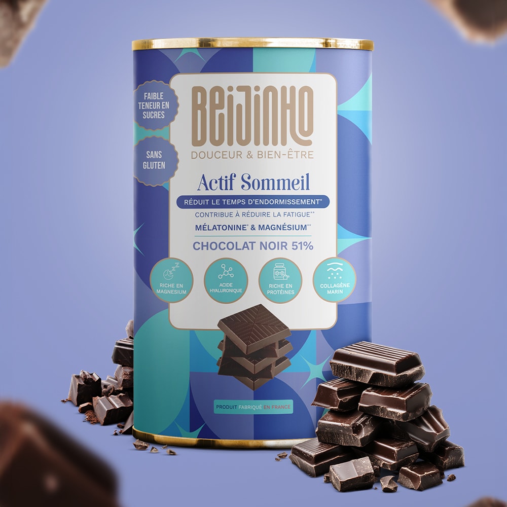 Carrés de chocolat noir - Mélatonine & magnésium - Sommeil - 30 sachets 