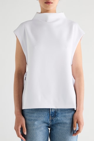 $Top en maille - Blanc