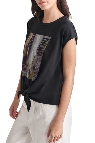 $T-shirt noué - Noir