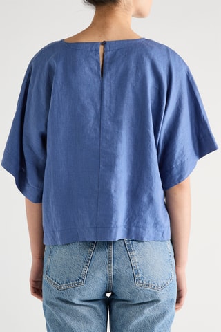 $Blouse en lin - Bleu