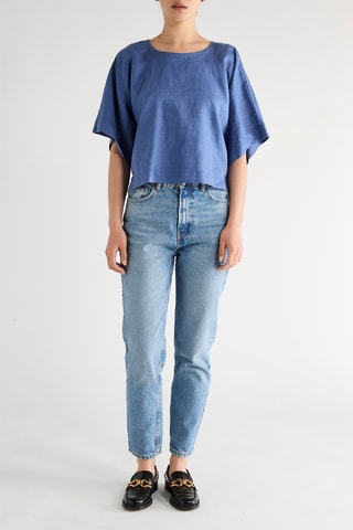 $Blouse en lin - Bleu