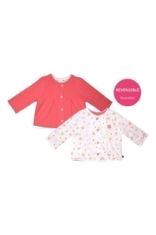 $Veste réversible - Fuchsia et blanc