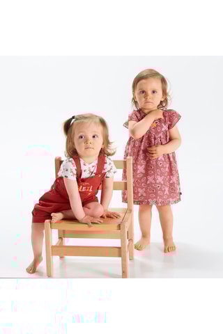 $T-shirt et salopette Eloïse - Rouge et blanc