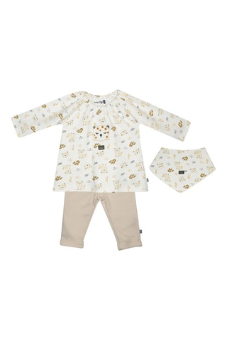 $Ensemble 3 pièces en coton biologique Genevieve - Ecru