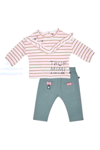 $T-shirt et pantalon - Blanc et gris foncé