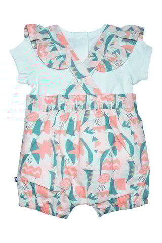 $T-shirt et salopette - Ciel et rose