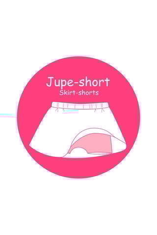 $T-shirt et jupe-short - Blanc et fuchsia