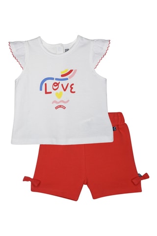 $T-shirt et short Leontine - Blanc et rouge