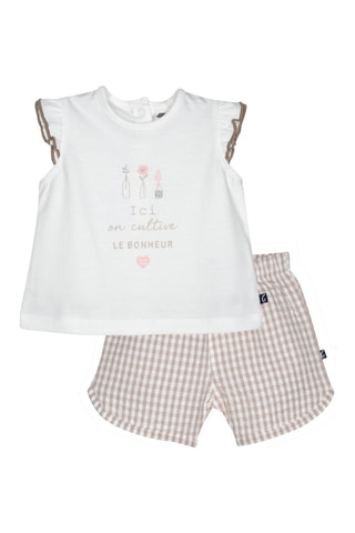 $T-shirt et short Leslie - Blanc et marron