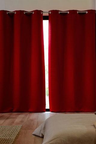 $2 rideaux occultants à oeillets Blackout - Rouge - 117 x 137 cm