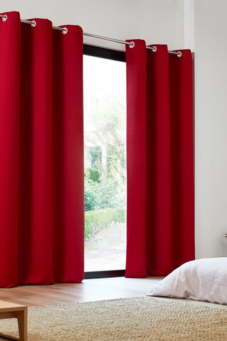 $2 rideaux occultants à oeillets Blackout - Rouge - 117 x 137 cm
