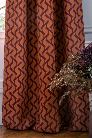 $Rideau Raffy - Prune et orange - 136 x 280 cm