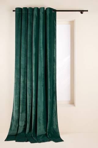 $Rideau à œillets en velours Dario - Vert foncé - 140 x 270 cm