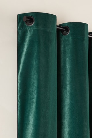 $Rideau à œillets en velours Dario - Vert foncé - 140 x 270 cm