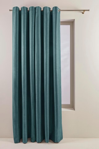 $Rideau à œillets Coconut - Bleu-vert - 145 x 277 cm