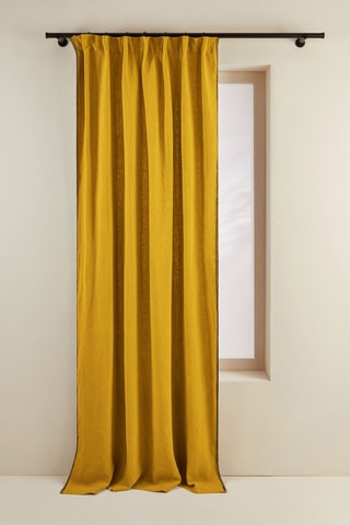 $Rideau à œillets en lin Nino - Jaune - 135 x 280 cm