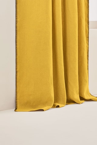 $Rideau à œillets en lin Nino - Jaune - 135 x 280 cm