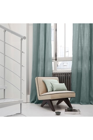 $Rideau en lin Nino - Vert de gris - 135 x 280 cm