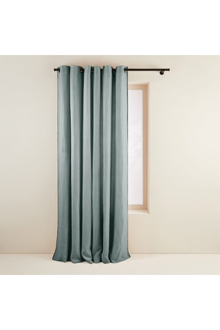 $Rideau en lin Nino - Vert de gris - 135 x 350 cm