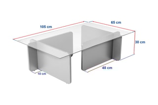 $Table basse Flavio - Transparent et imitation bois