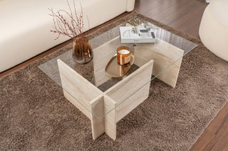 $Table basse Vetrino - Imitation travertin