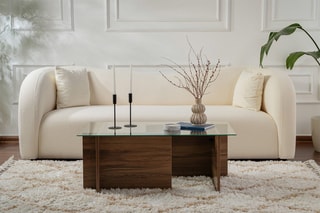 $Table basse Vetrino - Imitation noyer et transparent