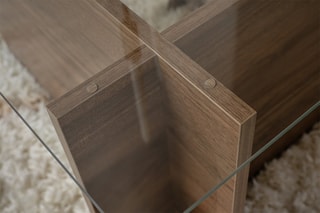 $Table basse Vetrino - Imitation noyer et transparent